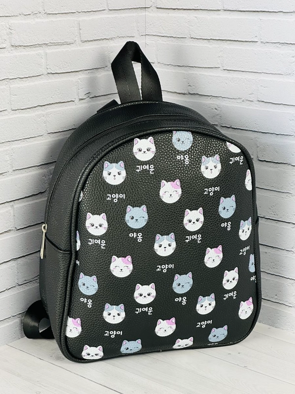 Рюкзачок из искусственной кожи Сумка Кошка Котик 27*23*10см