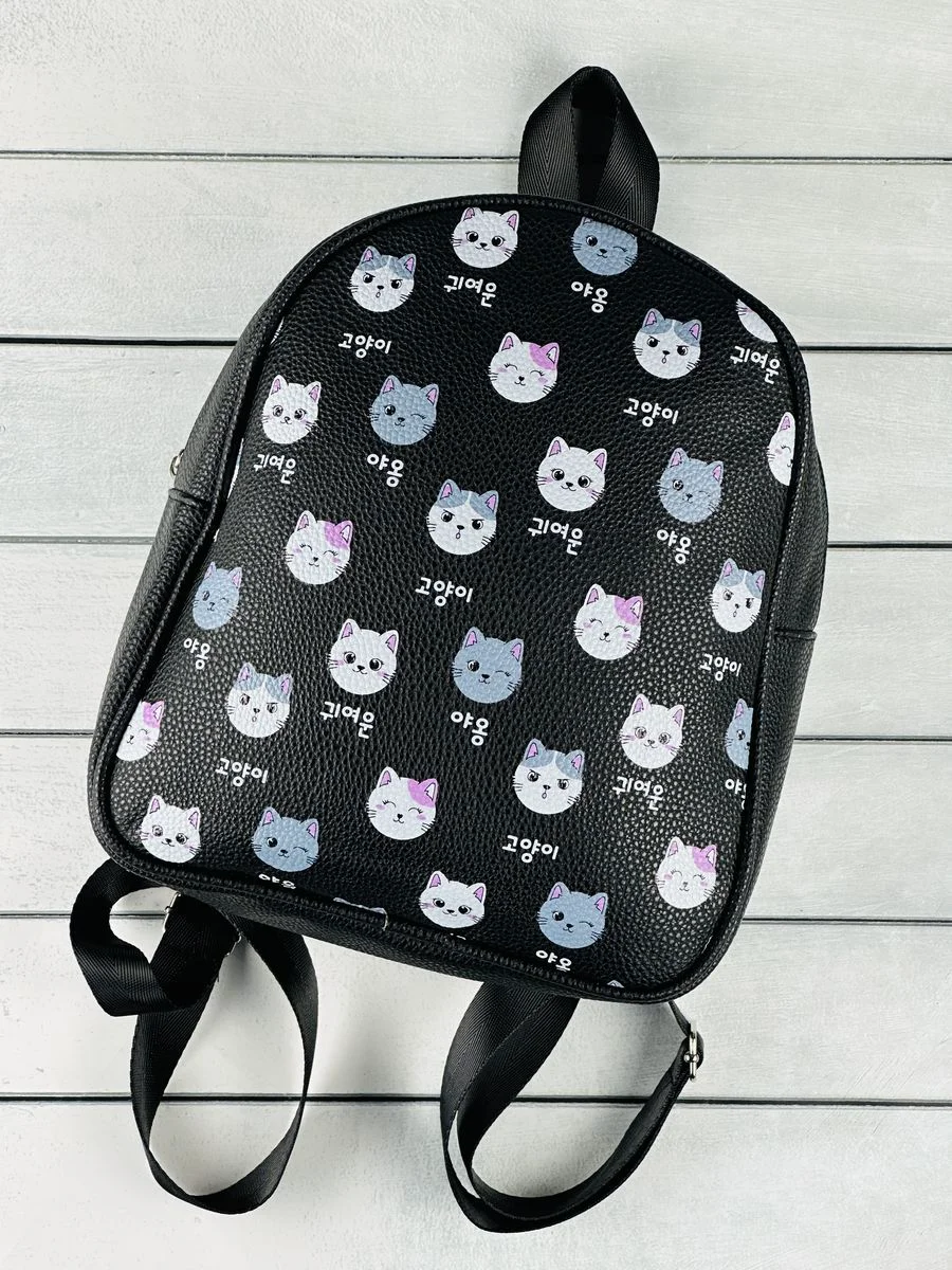 Рюкзачок из искусственной кожи Сумка Кошка Котик 27*23*10см