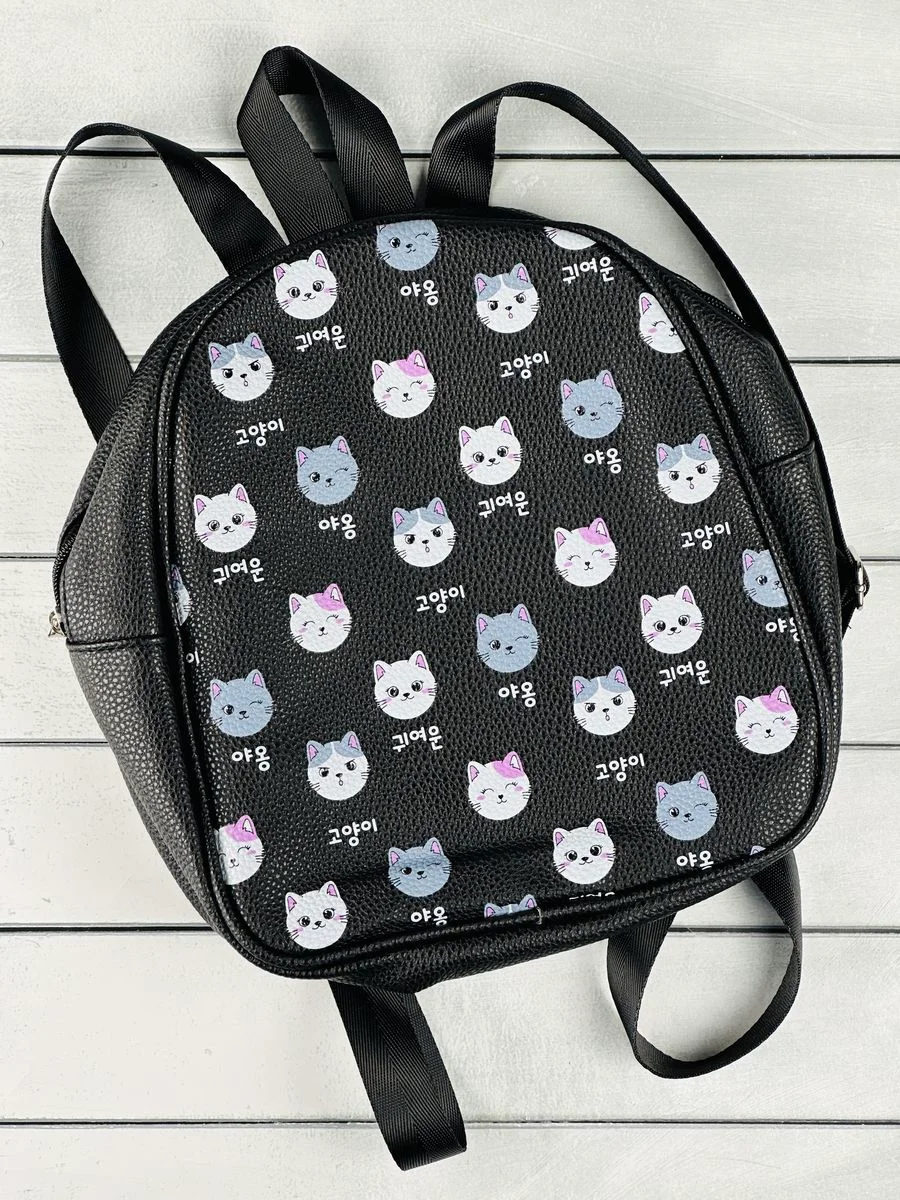 Рюкзачок из искусственной кожи Сумка Кошка Котик 27*23*10см