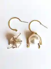 Серьги Жемчуг со стразами на кольце