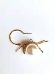 Серьги Жемчуг со стразами на кольце