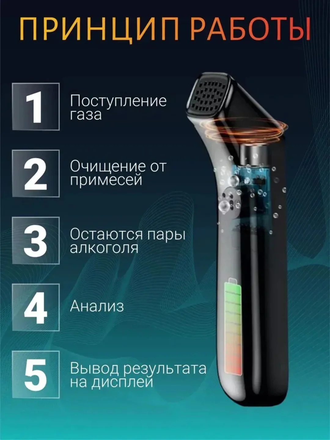 Черный алкотестер Wiiix TT-ALC3 полупроводниковый