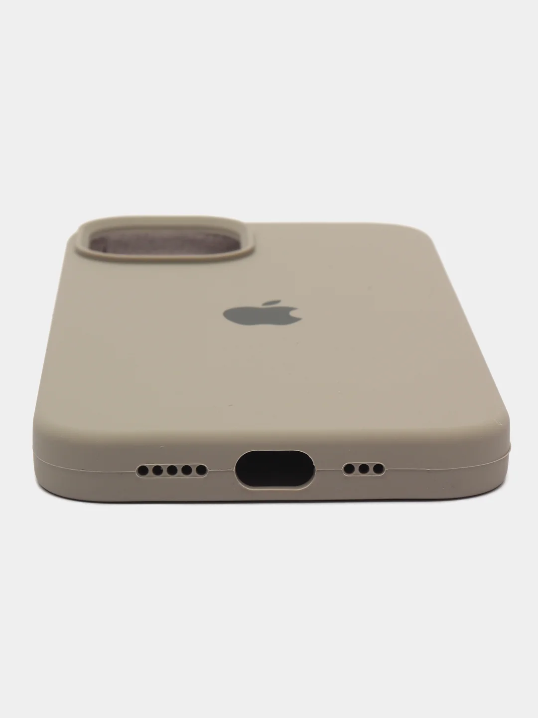 Серый меланж чехол Silicone Case для iPhone 14, 14 Pro, 14 Plus, 14 Pro Max, с закрытым низом