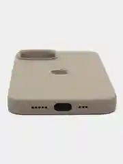 Серый меланж чехол Silicone Case для iPhone 14, 14 Pro, 14 Plus, 14 Pro Max, с закрытым низом
