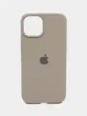Серый меланж чехол Silicone Case для iPhone 14, 14 Pro, 14 Plus, 14 Pro Max, с закрытым низом