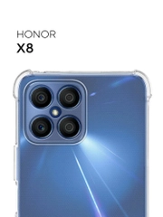 Чехол для Honor X8 4G, Хонор X8 4G с усиленными углами и бортиком, силиконовый прозрачный