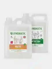 Набор для мытья посуды SYNERGETIC Гель "Алоэ", жидкое мыло "Миндальное молочко", 5 л