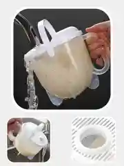 Белый дуршлаг для промывки риса и других круп