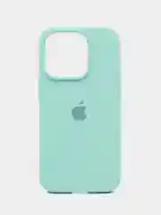 Бирюзовый чехол с логотипом силиконовый для iPhone XR, 11, 12, 13 Pro Max, 14, 15 Pro Max для айфон