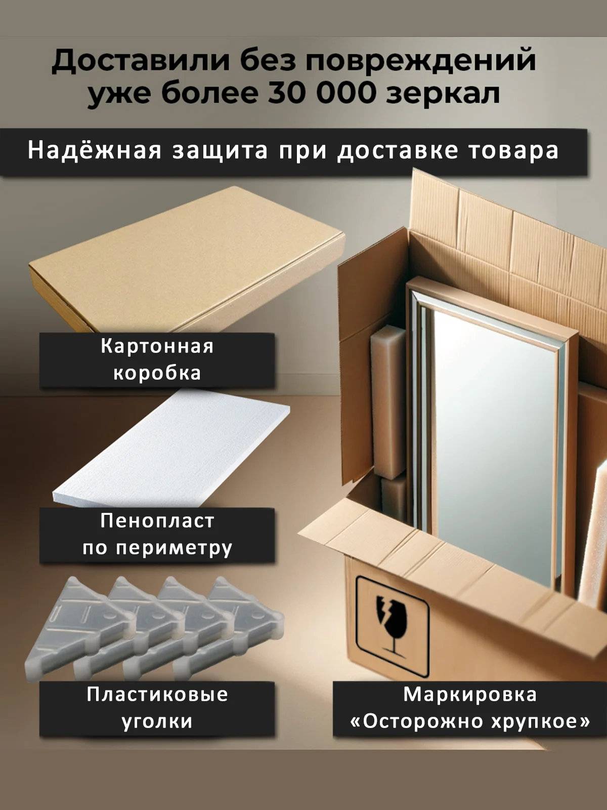 Зеркало Alias Квартал 70*50 с нейтральной LED-подсветкой и часами
