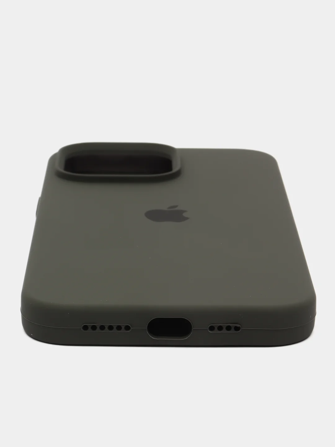 Зелёный хаки чехол Silicone Case для iPhone 14, 14 Pro, 14 Plus, 14 Pro Max, с закрытым низом