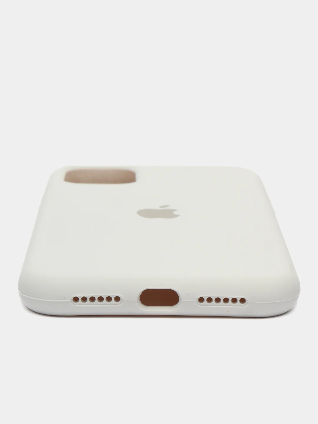Белый apple iPhone 11, Айфон 11, чехол матовый Silicone case объемный с принтом для iPhone 11