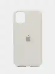 Белый apple iPhone 11, Айфон 11, чехол матовый Silicone case объемный с принтом для iPhone 11