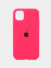 Коралловый apple iPhone 11, Айфон 11, чехол матовый Silicone case объемный с принтом для iPhone 11