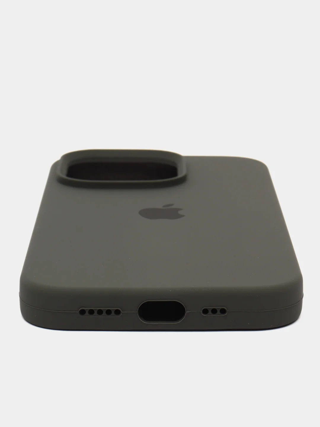 Зелёный хаки чехол Silicone Case для iPhone 14, 14 Plus, 14 Pro, 14 Pro Max, с закрытым низом
