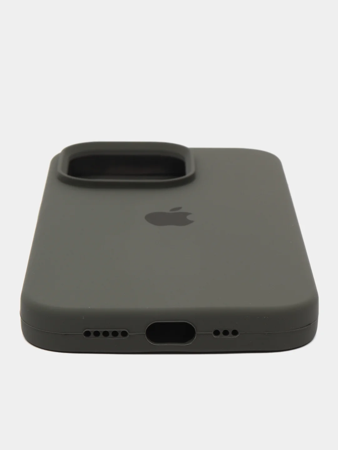 Зелёный хаки чехол Silicone Case для iPhone 14, 14 Pro, 14 Plus, 14 Pro Max, с закрытым низом