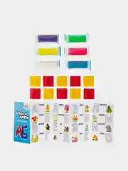 Набор для детской лепки Genio Kids "Буквы и цифры", 6 цветов
