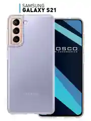 Прозрачный чехол для Samsung Galaxy S21 силиконовый ROSCO матовый/ прозрачный тонкий с защитой камер