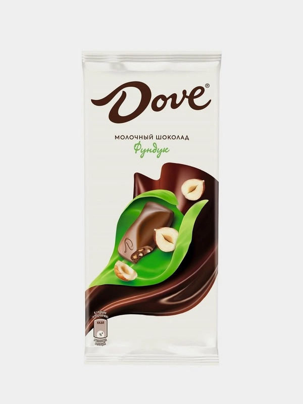 Шоколад молочный DOVE, с фундуком, 90 г
