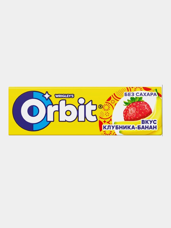 Жевательная резинка Orbit "Клубника, Банан", 30 штук по 14 г