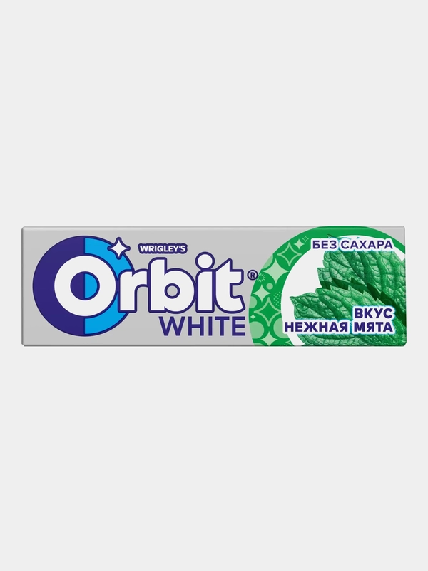 Жевательная резинка Orbit "Белоснежный", нежная мята, 30 штук по 14 г