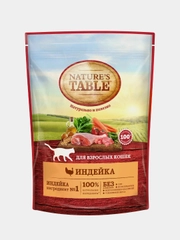 Корм для кошек Natures Table, сухой, индейка, 650 г