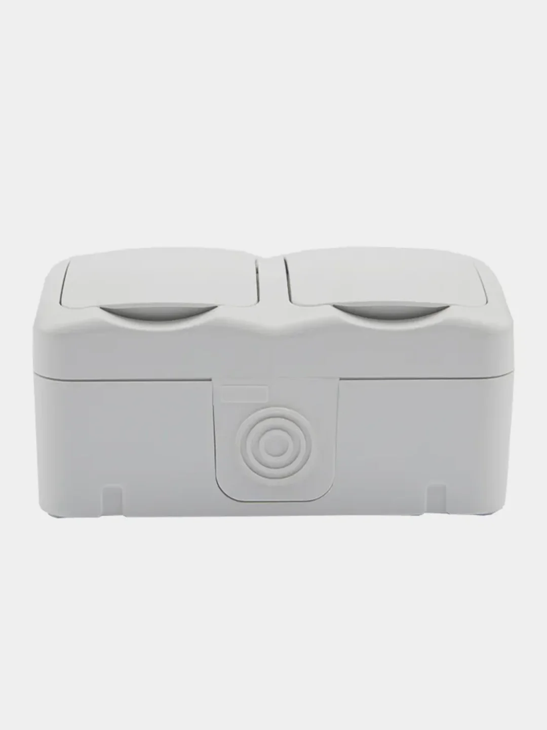 Блок горизонтальный 2 розетки KRANZ (керамика) Mini OG IP54 с заземлением, о/у, белый