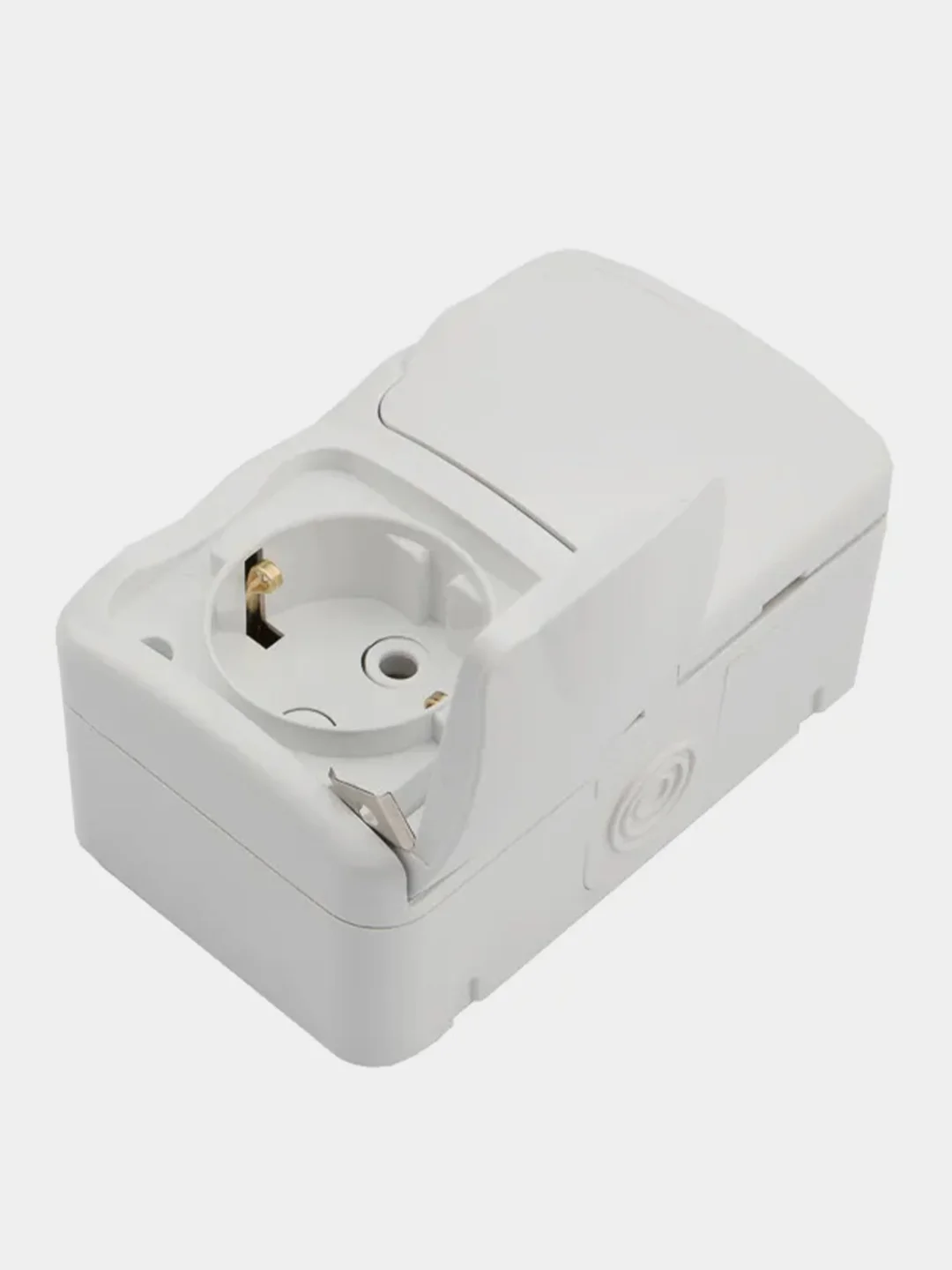 Блок горизонтальный 2 розетки KRANZ (керамика) Mini OG IP54 с заземлением, о/у, белый