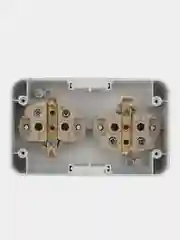 Блок горизонтальный 2 розетки KRANZ (керамика) Mini OG IP54 с заземлением, о/у, белый