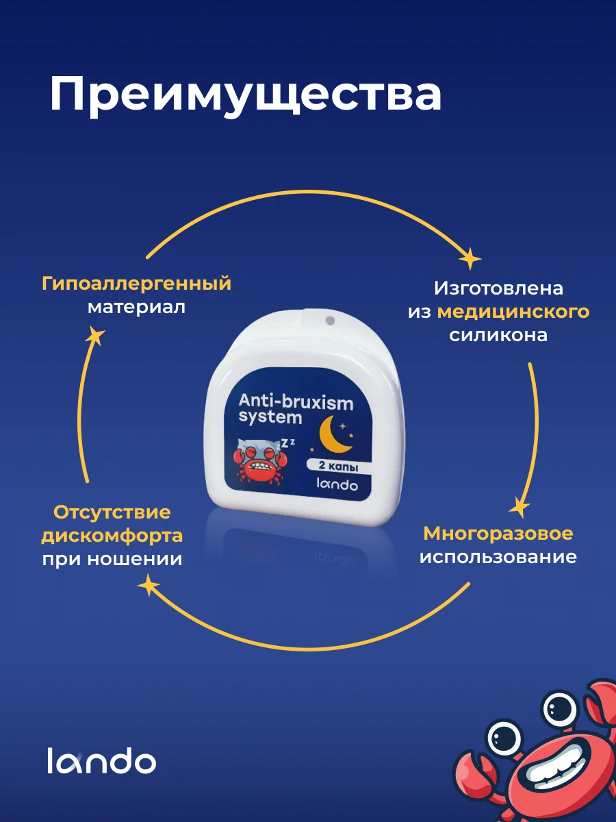 Капа стоматологическая, от бруксизма Lando, трейнер для зубов