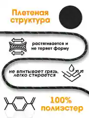 Зеленый шнурок для одежды и обуви круглый