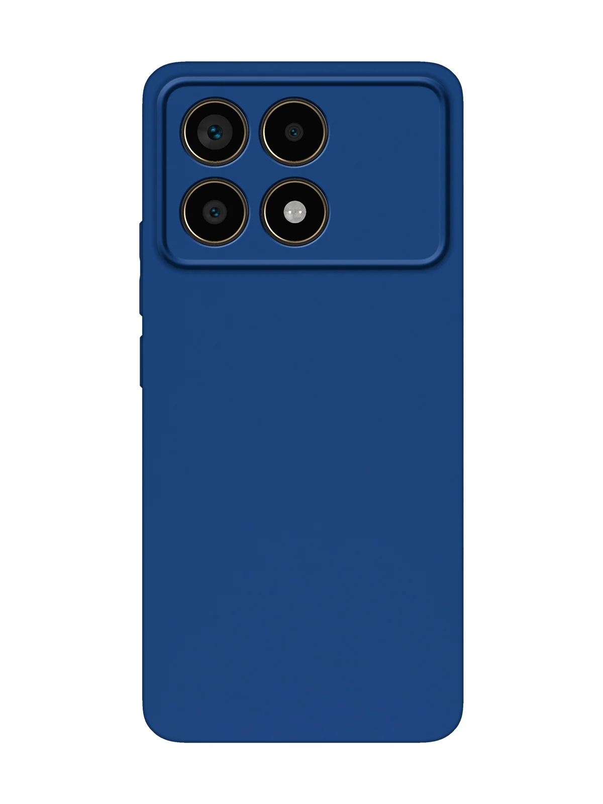 Синий чехол для POCO F6 Pro/ Xiaomi Redmi K70/ K70 Pro силиконовый BROSCORP матовый / прозрачный