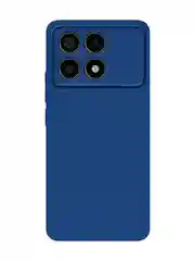 Синий чехол для POCO F6 Pro/ Xiaomi Redmi K70/ K70 Pro силиконовый BROSCORP матовый / прозрачный