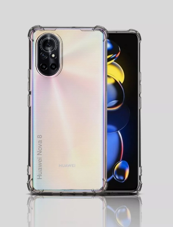 Чехол для Huawei Nova 8 / V40 Lite с усиленными углами, силиконовый прозрачный