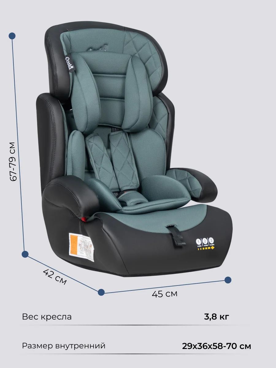 Зеленый автокресло детское Farfello CS-003 YB702A, группа I/II/III, 9-36 кг