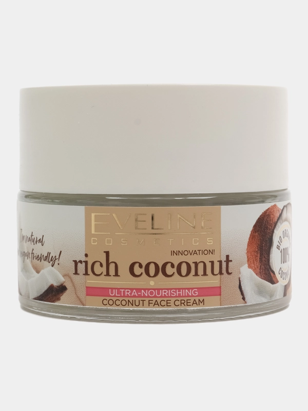 EVELINE Мультипитательный кокосовый крем для лица, серии RICH COCONUT, 50мл