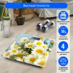 Весы электронные HOME ELEMENT HE-SC906 ромашковое поле
