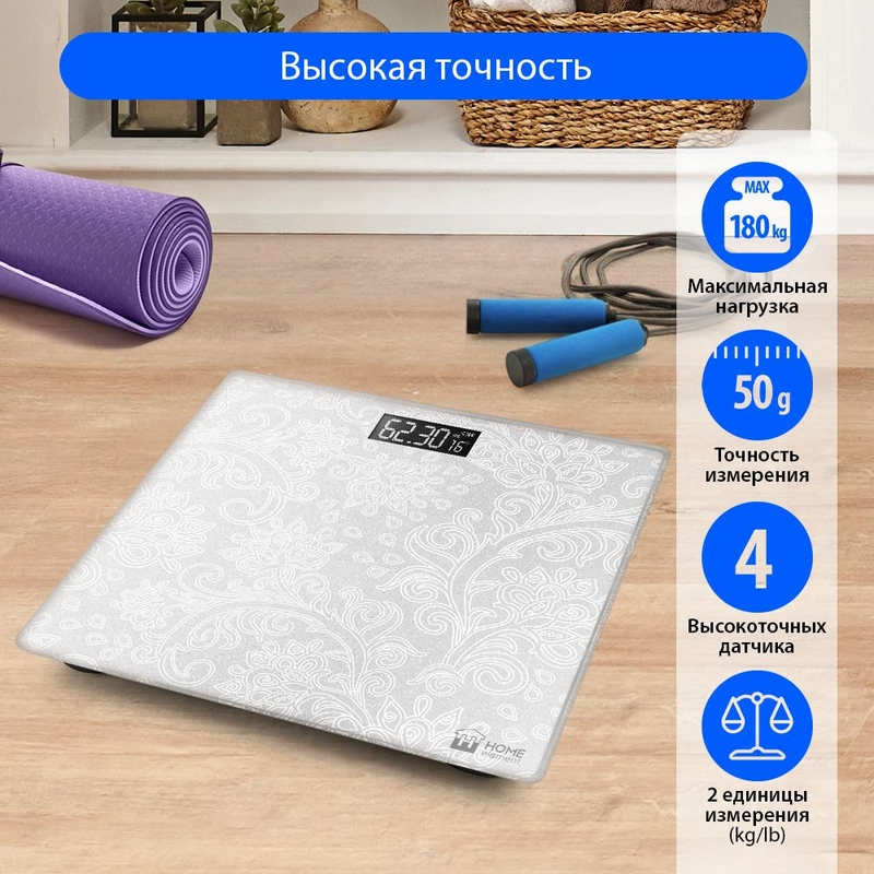 Весы напольные электронные HOME ELEMENT HE-SC904 белый