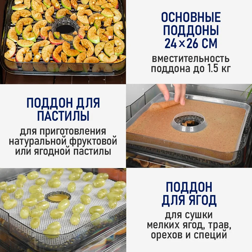 Серый сушилка для овощей и фруктов STINGRAY ST-FD728B 5 обычных поддонов, черный/темно-серый