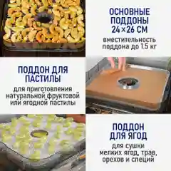 Серый сушилка для овощей и фруктов STINGRAY ST-FD728B 5 обычных поддонов, черный/темно-серый