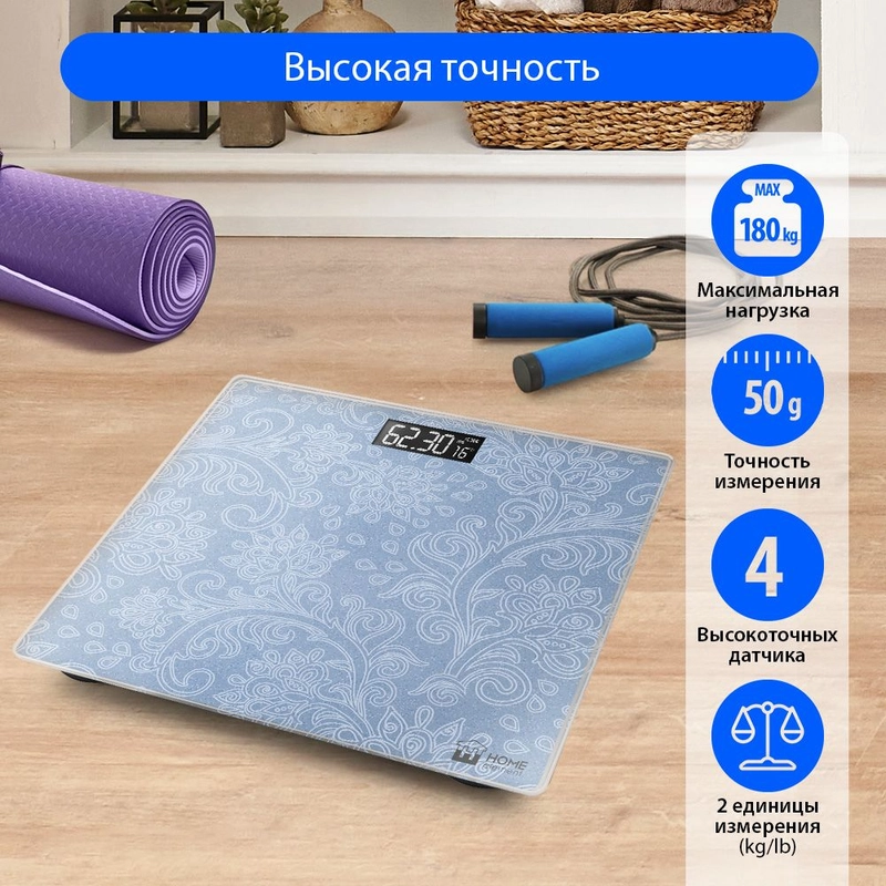 Весы напольные электронные HOME ELEMENT HE-SC904 голубой