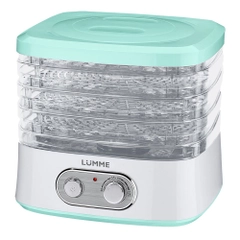 Сушилка для овощей и фруктов LUMME LU-FD1854A с вентилятором, 4 уровня, белый/ментол