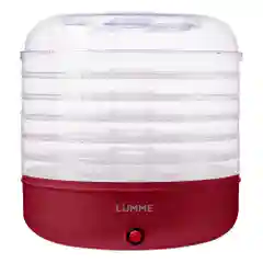 Сушилка для овощей и фруктов LUMME LFD-106PP диаметр 32 см, 6 съемных поддонов 200 Ватт