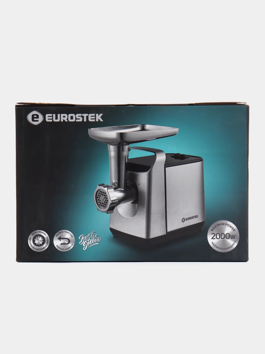 Мясорубка Eurostek EMG-YK04K 2000 Вт (серебристый) РеверсЗащита двигателя от перегрузки