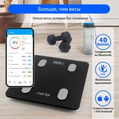 Умные диагностические весы MARTA MT-1606 с Bluetooth, LED, черный жемчуг