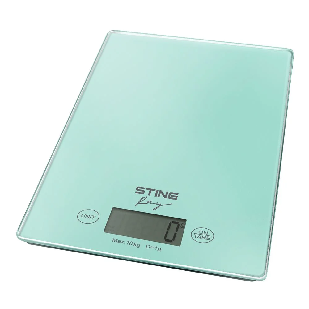 Бирюзовый кухонные весы со встроенным термометром STINGRAY ST-SC5106A светлая яшма
