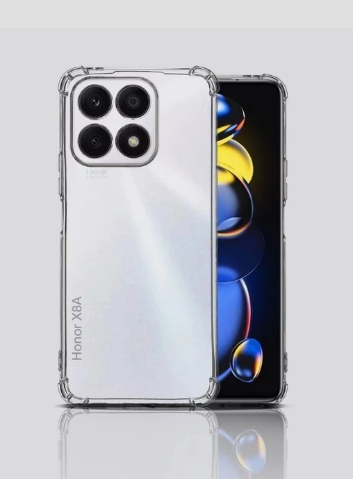 Чехол для Honor X8A, Хонор X8A с усиленными углами и бортиком, силиконовый прозрачный