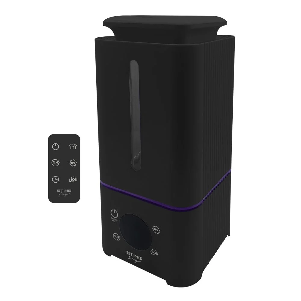 Черный увлажнитель воздуха с антивирусной УФ-лампой, ионизацией STINGRAY ST-HF504B черный
