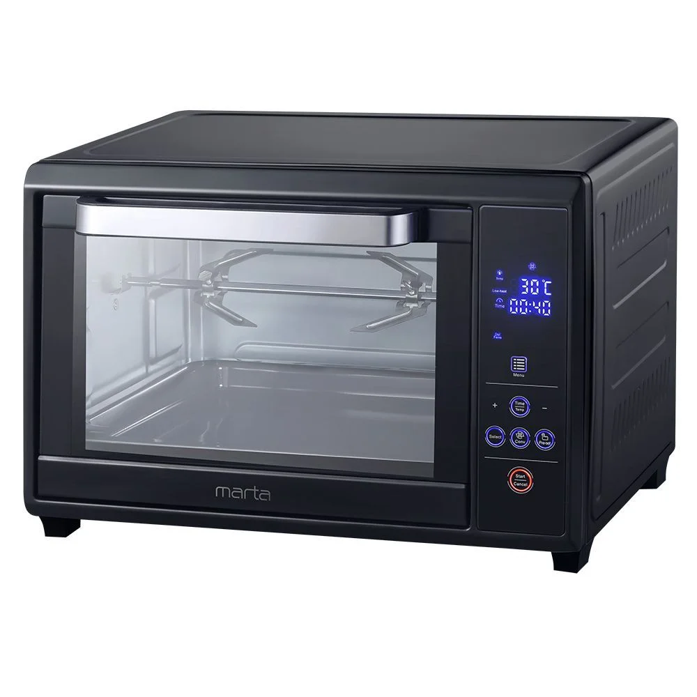 Черный духовой шкаф MARTA MT-EO4285A/ 2400Вт/ 40л/ 8 авторежимов/ черный жемчуг