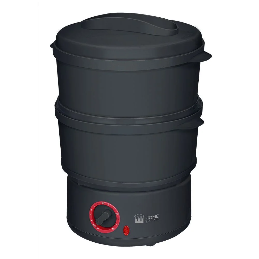 Черный пароварка электрическая HOME ELEMENT HE-FS1500 темный рубин